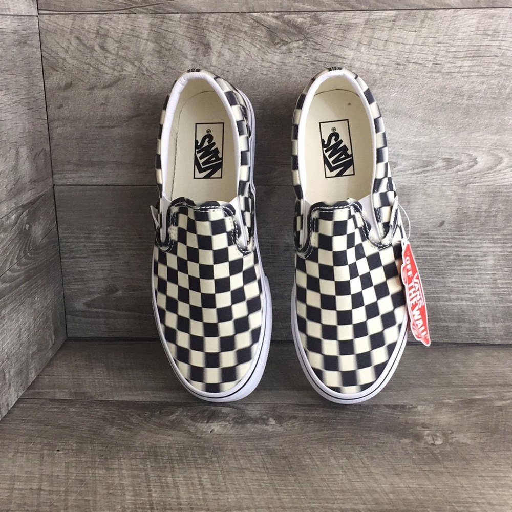 VANS Classic Slip-On (Blur Check) Black/Classic - Picture 3 of 8
